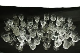 A large collection of 20th century glass and crystal drinking glasses.