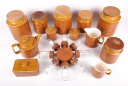 Vintage Retro : Several Hornsea 'Saffron' pattern containers and a Danish 'Digsmed' Rotary Wall