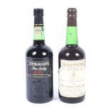 Two bottles of port.