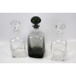 Three hand blown glass decanters. Including Dartington, max.