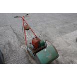 A vintage Suffolk Punch 14" Super petrol lawn mower. With grass box.