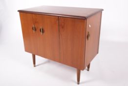 Vintage / Retro : A teak veneered record cabinet.