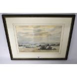 A contemporary watercolour signed Patricia Lynsey. Depicting a misty landscape, 28.5cm x 38.
