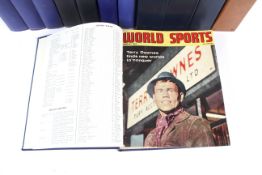 A collection of sporting magazines.