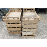 Ten vintage wooden crates.