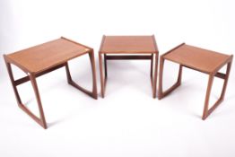 Vintage / Retreo : A teak nest of three occasional tables, Quadrille by G-Plan (red label).