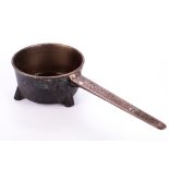 An 18th century bronze skillet 'Allen Bright Bristol' saucepan.