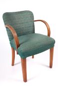 Vintage Retro : A mid-century upholstered open armchair.