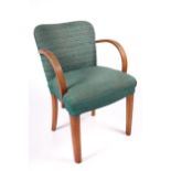 Vintage Retro : A mid-century upholstered open armchair.