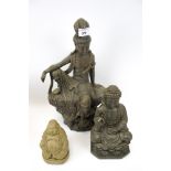 Three contemporary figures of buddhas.