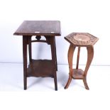 Two 20th century carved wooden tables.