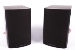 A pair of Mordaunt-Short Aviano 1 speakers. Bi-wired shelf speakers, L18cm x D28cm x H27.