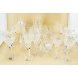 A collection of Stuart crystal glasses.