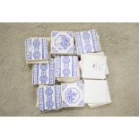 A group of 45 blue and white tiles.