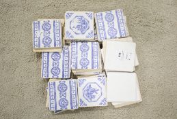 A group of 45 blue and white tiles.