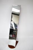 A contemporary full length bevelled edge Cheval mirror.