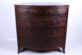 A 19th century mahogany bow fronted chest of drawers.