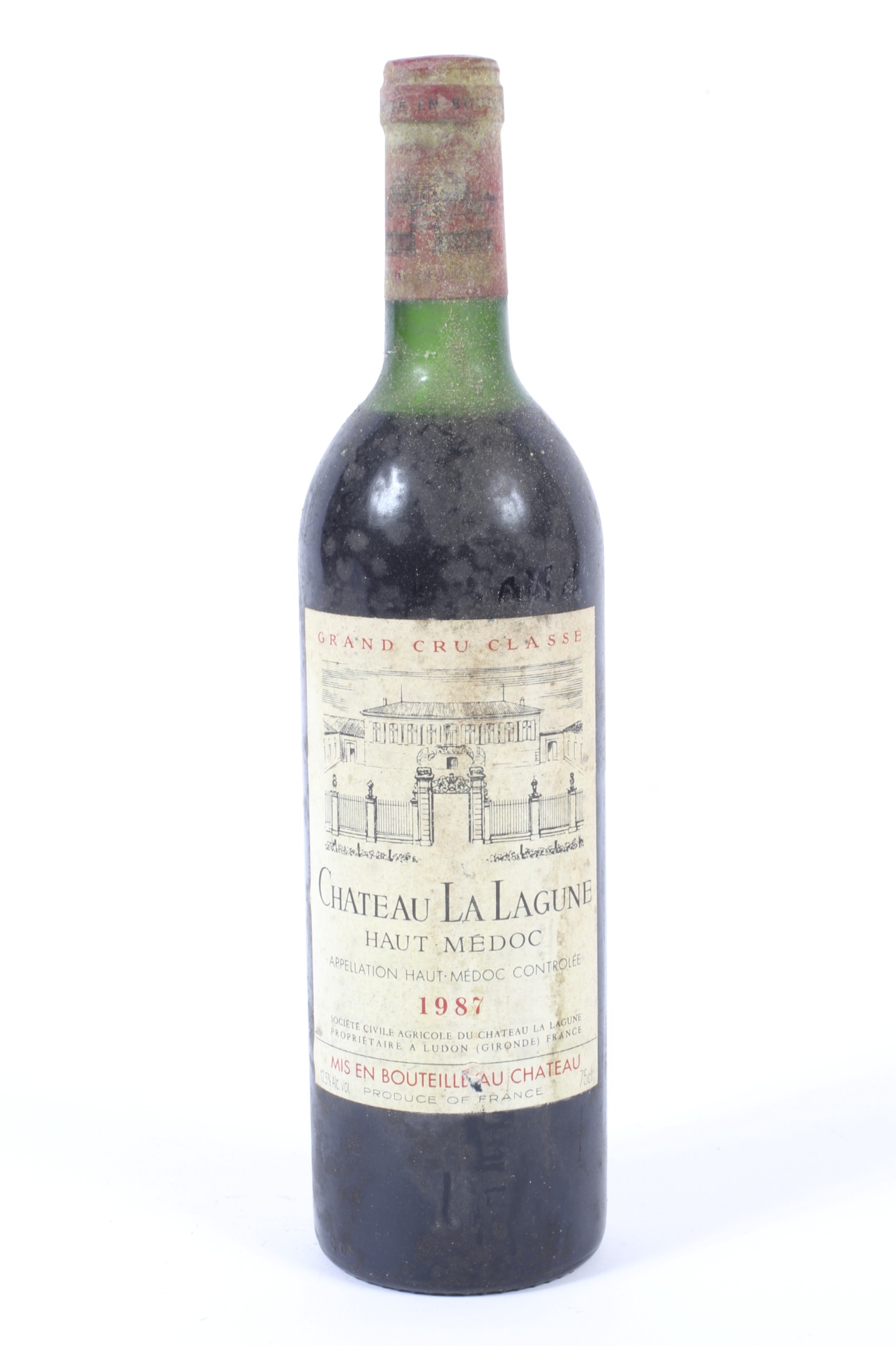 A bottle of Grand Cru Classe Chateau la Lagune Haut Medoc 1987. 75cl, 12.5% vol.