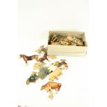 A vintage plywood 'farm animal' jigsaw puzzle. Including stands for the cut out animal shapes.