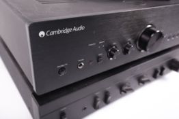 A Cambridge Audio Azur 550A amplifier with remote. S/N YN C4057 1011 0110. L43cm x D30.5cm x H11.