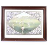 A print of 'English and Australian Cricketers'.