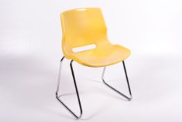 Vintage / Retro : A rare yellow Svate Schoblom for Overman, Sweden, chair.