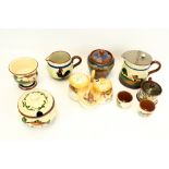 A collection of assorted vintage Torquayware pottery. Including pots and jugs, etc. Max.