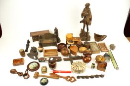 A large quantity of assorted collectable treen items.