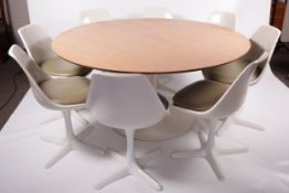 Vintage Retro : Maurice Burke for Arkana, Model 115 white bodied Tulip table and chairs.