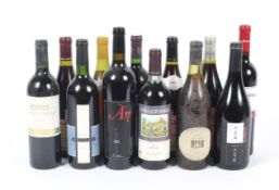 Twelve assorted bottles of wine. Comprising one bottle of Juris pinot noir 1997, 75cl, 13.