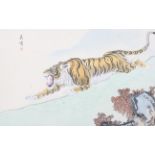 Two framed mid-20th century Chinese silk paintings.