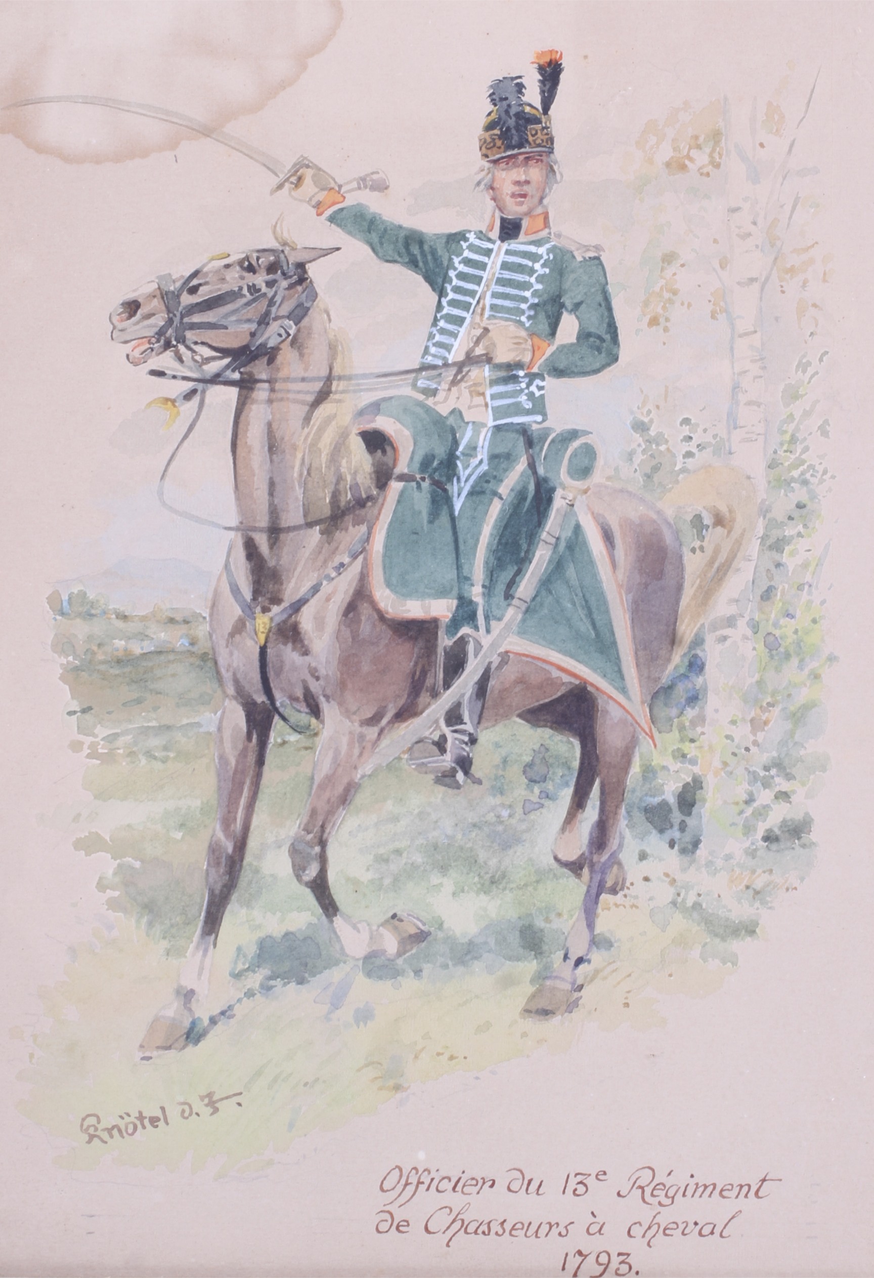 Four Richard Knötel the Younger (1857-1914) historical military watercolours. - Image 5 of 5