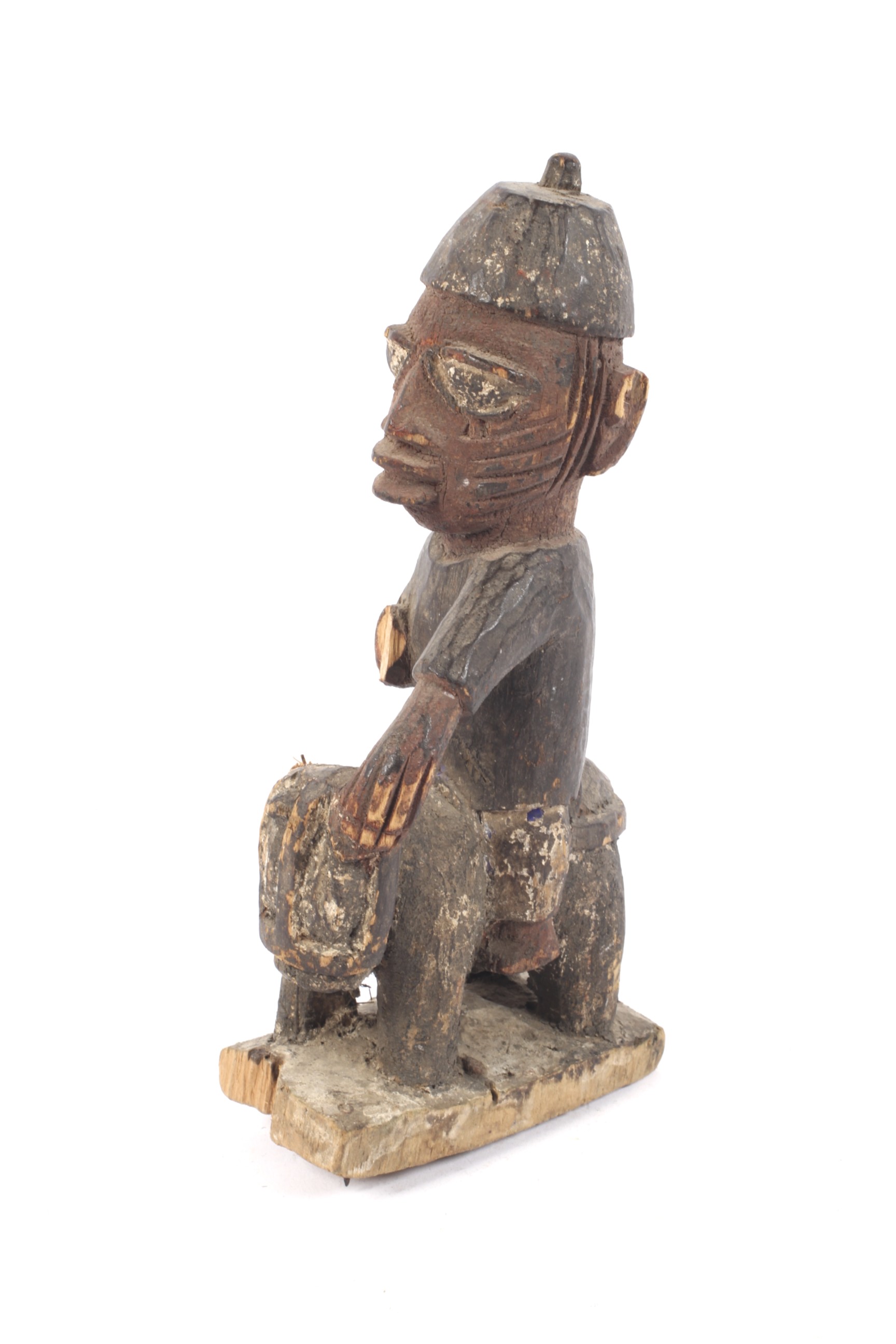 Ethnographic Native Tribal : A Nigerian carved wooden and polychromed figure, - Image 2 of 2