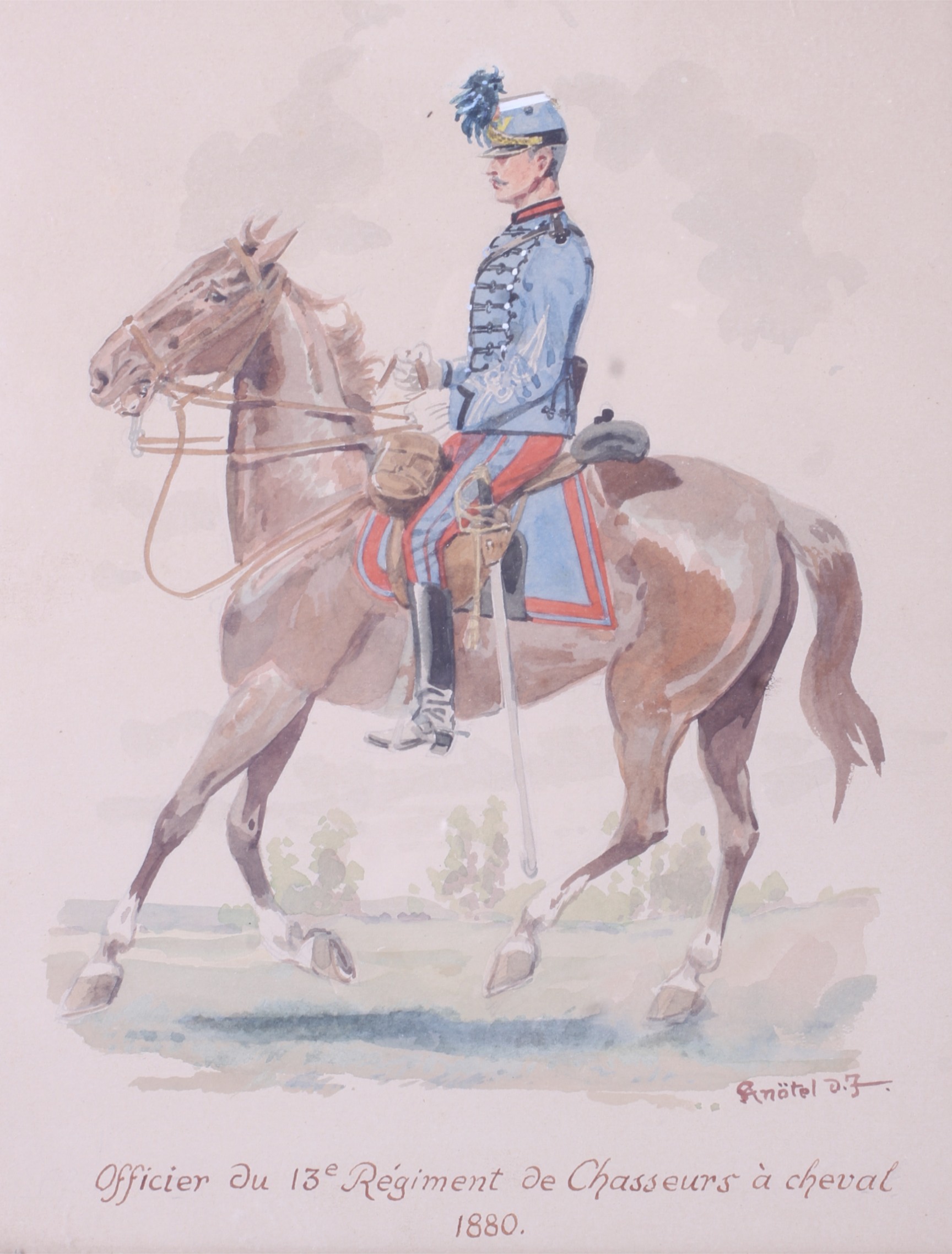 Four Richard Knötel the Younger (1857-1914) historical military watercolours. - Image 3 of 5