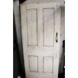 A vintage solid wood panelled front door