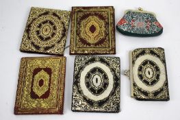 Four Moroccan leather wallets and two pu