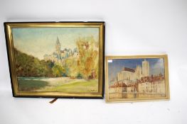 Two 20th century paintings. Comprising a