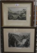 Two 19th century monochrome prints. Comp