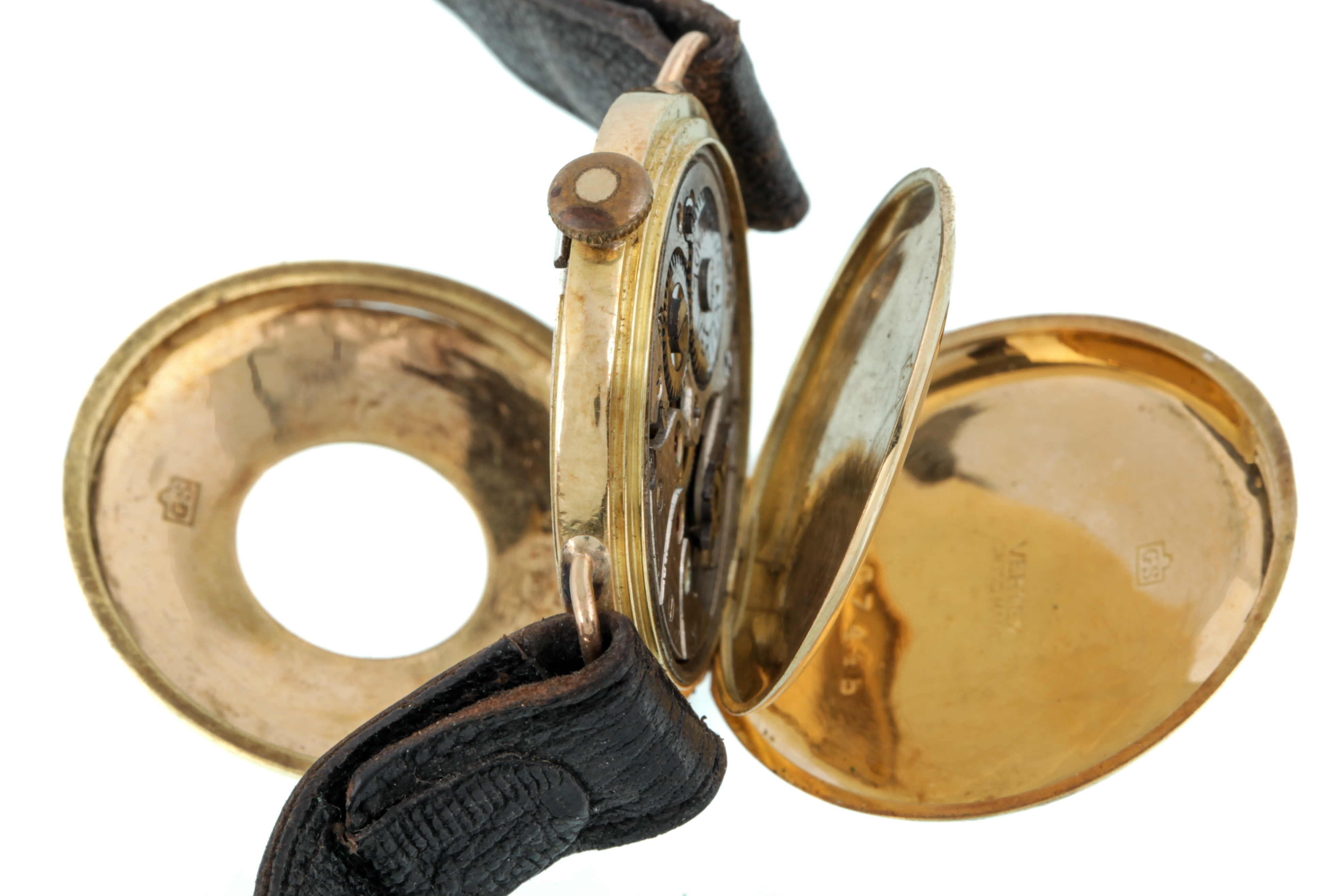Two early 20th century 18ct gold half-hunter cased wristwatches, circa 1925. - Image 6 of 17