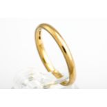 A vintage 22ct gold wedding band. Hallmarks for Birmingham 1958, 2mm wide, size L+, 2.