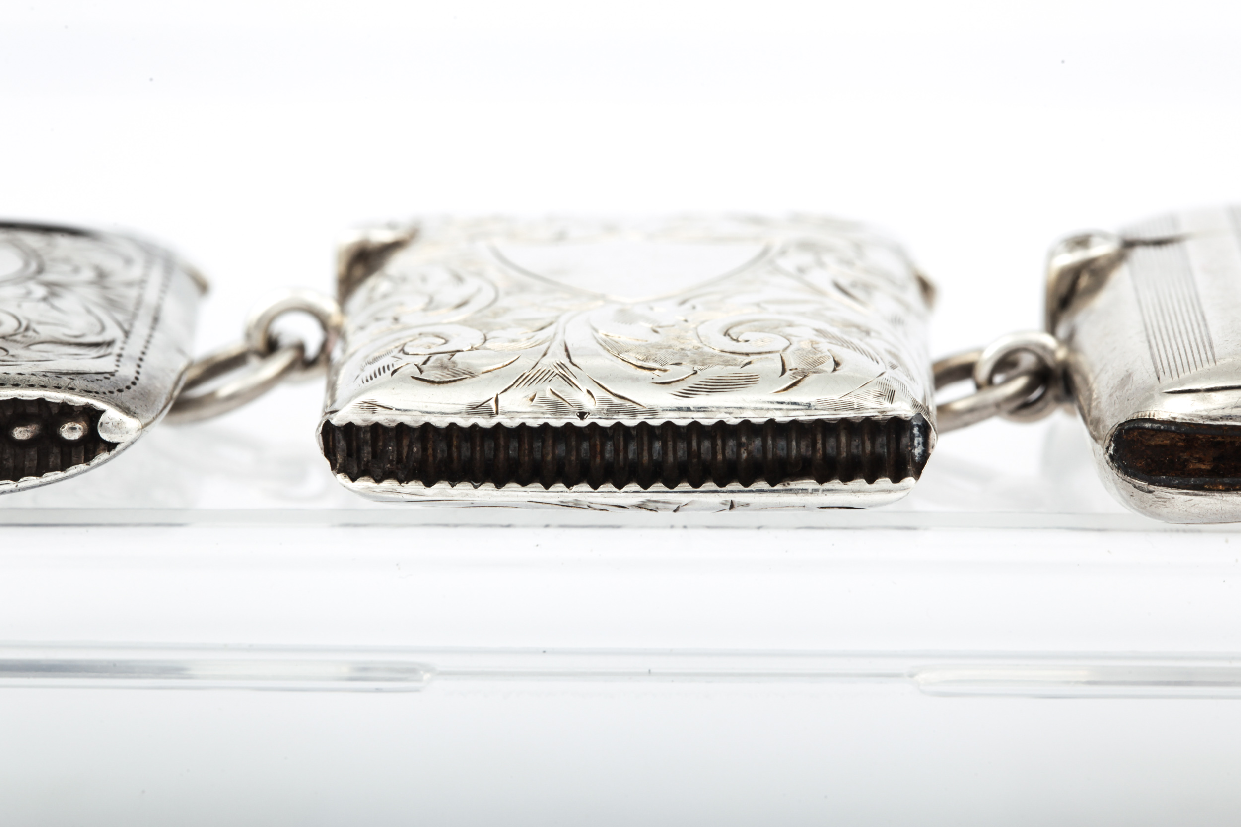 Three early 20th century silver vesta or match cases. - Image 5 of 6