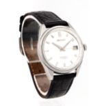 Seiko, Diashock date, a gentleman's stainless steel wristwatch.