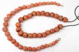 Two early 20th century coral necklaces.
