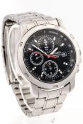 Seiko, a gentleman's stainless steel chronograph quartz wristwatch.