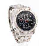 Seiko, a gentleman's stainless steel chronograph quartz wristwatch.