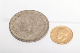 A George V sovereign, 1913; and a Crown 1935.
