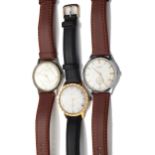 Three vintage gentleman's wristwatches.