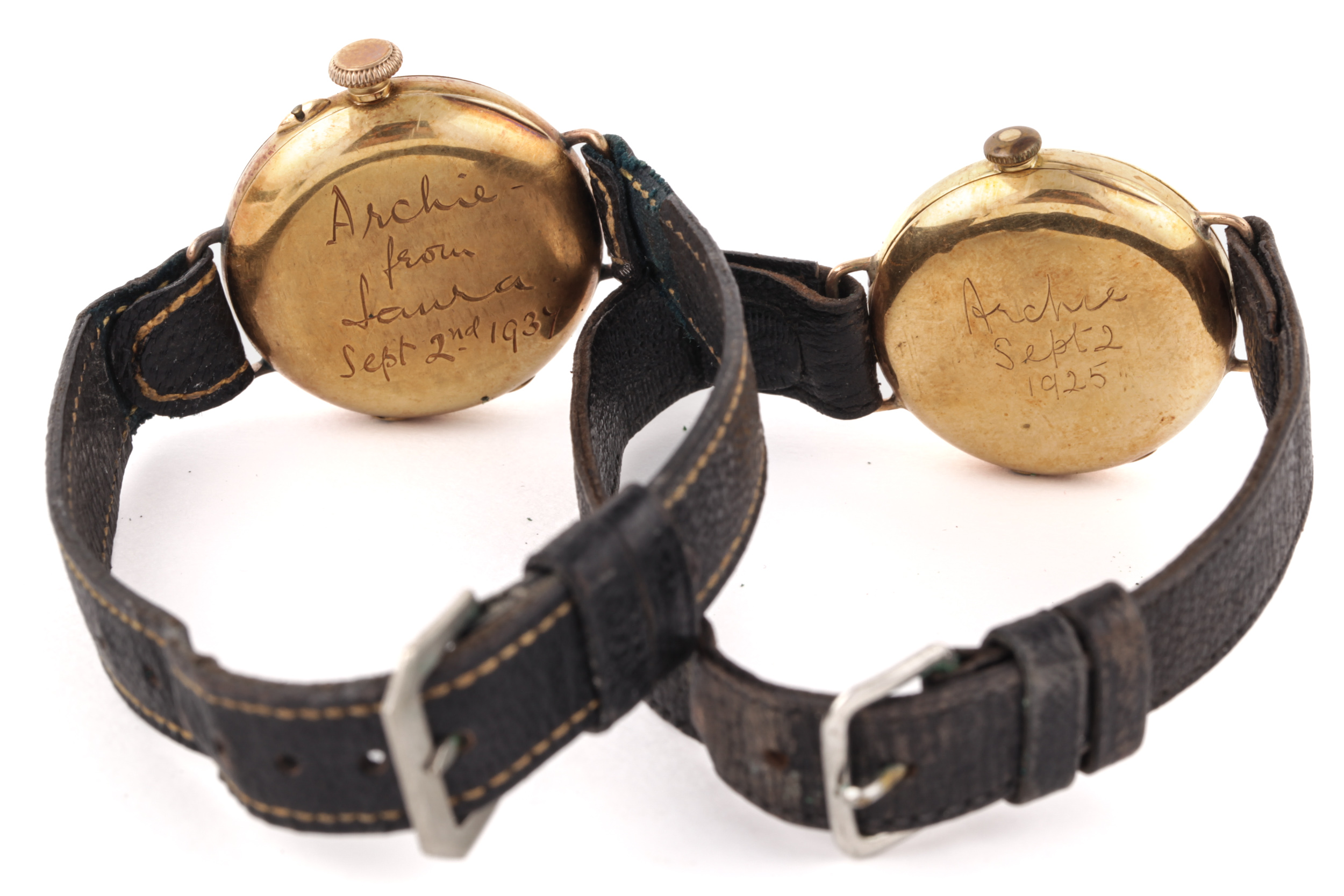 Two early 20th century 18ct gold half-hunter cased wristwatches, circa 1925. - Image 3 of 17