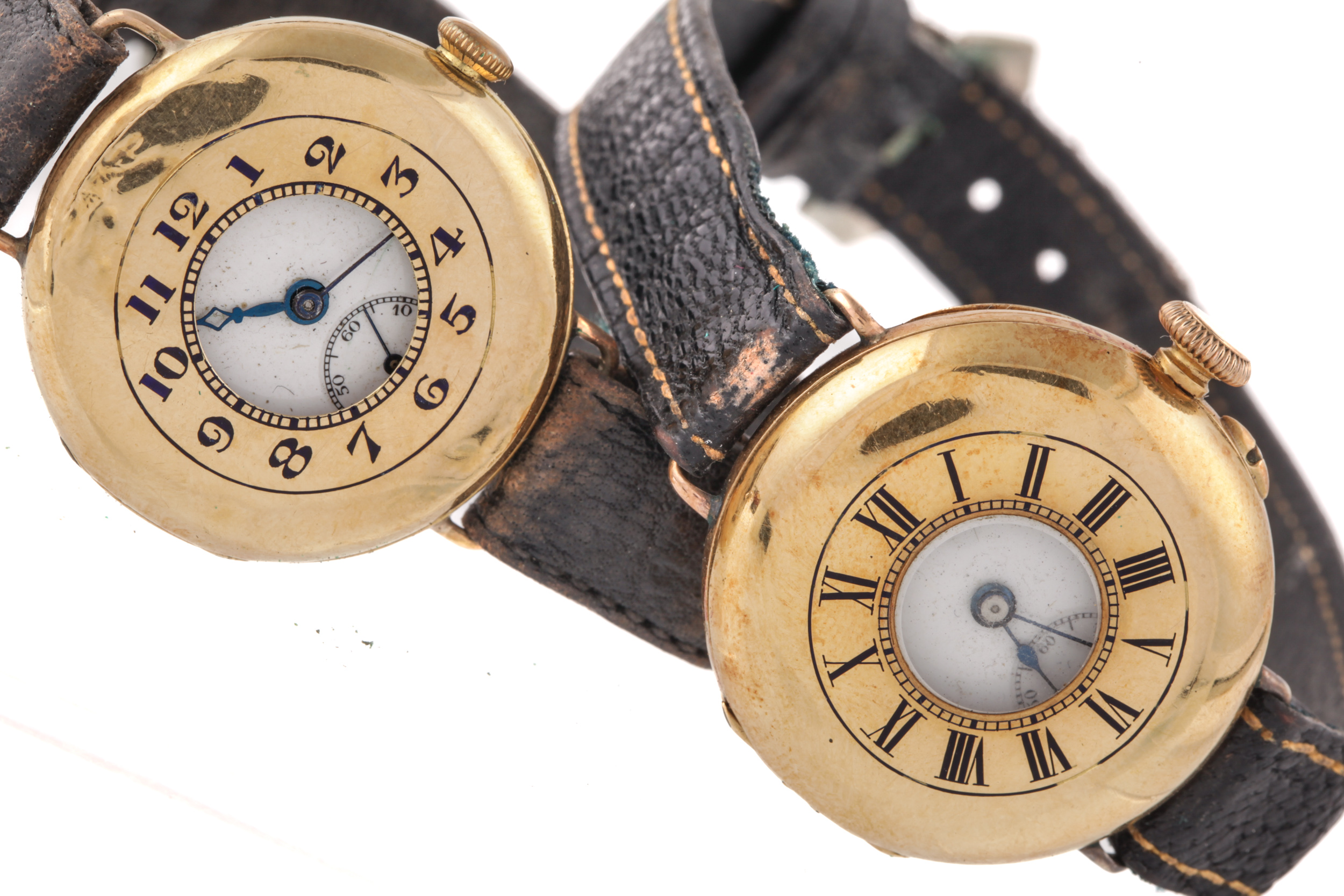 Two early 20th century 18ct gold half-hunter cased wristwatches, circa 1925. - Image 2 of 17