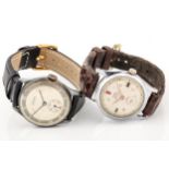 Two vintage gentleman's stainless steel wristwatches.